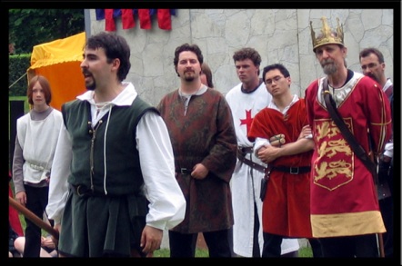 Robin Hood Addresses the crowd from the Tournament Ring (2005).