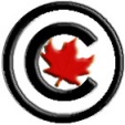 Copyright symbol with maple leaf